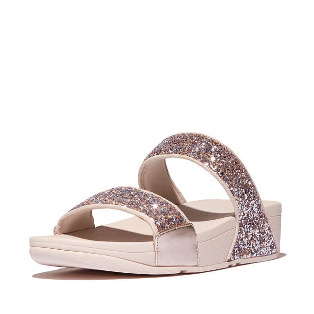 FitFlop Lulu Multi-Tonal Glitter Slides Vrouwen - Nude Rose Mix