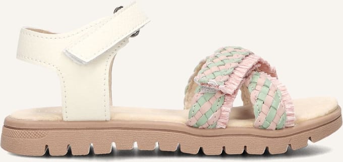 Ton & Ton Meisjes Platte sandalen - Marit - Multi - Textiel - Plateauzool - Maat 34