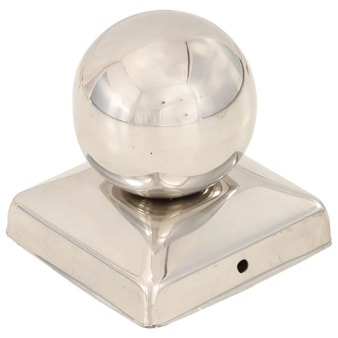Bouchons de poteau 6 pièces. Forme sphérique Acier inoxydable 71 x 71 mm