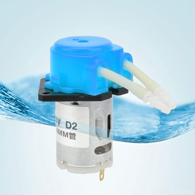 D2 2*4mm DC 24V DIY Peristaltische Vloeistofpomp Doseerpomp voor Laboratorium Analytisch(Blauw)