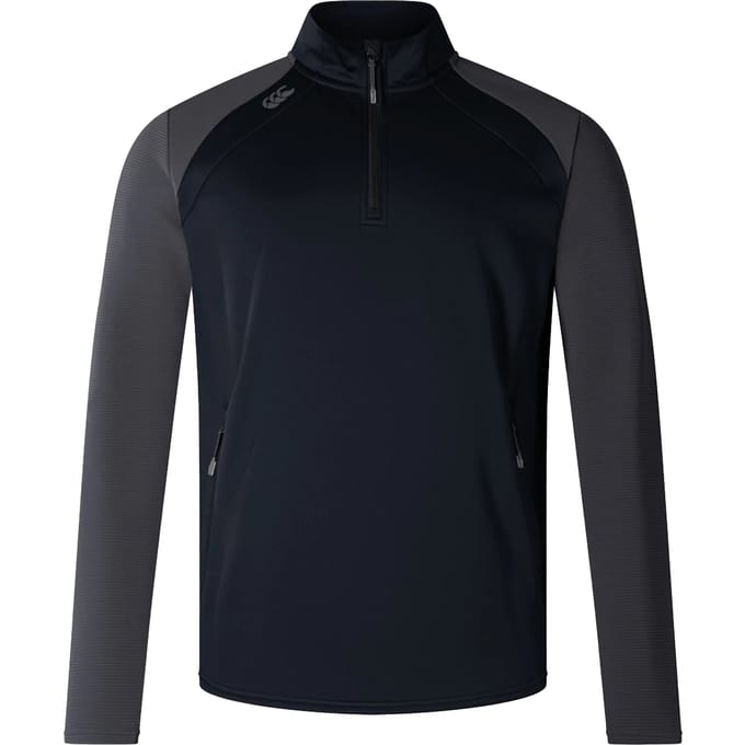 Canterbury Unisex Elite Quarter Zip Pullover voor volwassenen (Zwart)