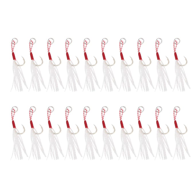 20 stuks binddraad ijzeren plaathaak heldere lijnen zeevisserij fishook accessoire 10# white