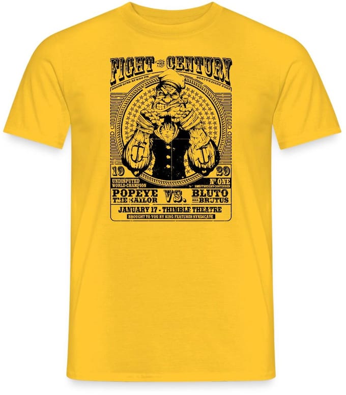 Popeye Gevecht Van De Eeuw Poster T-Shirt Heren