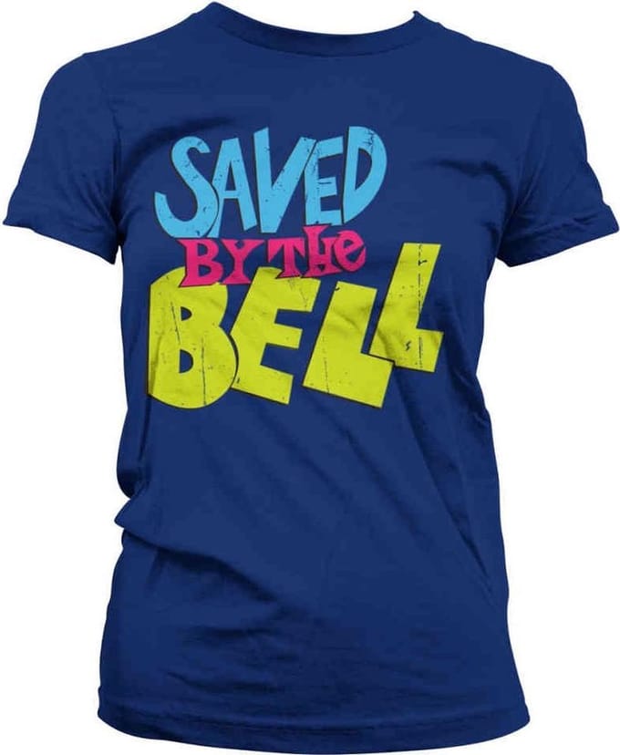 Saved By The Bell Dames Tshirt -L- Distressed Logo Blauw