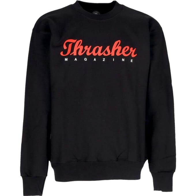 Herensweatshirt met ronde hals, zwart