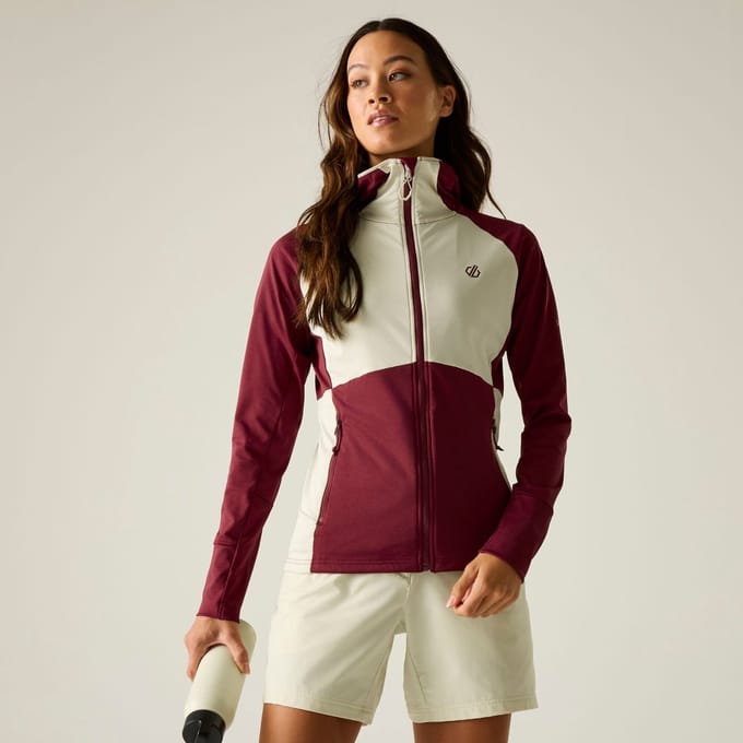 Dare2B Evolving III dames midlayer met capuchon en kleurblokken