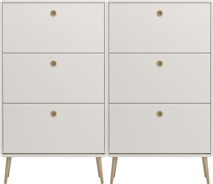 Softline schoenenkast 6 kleppen wit.
