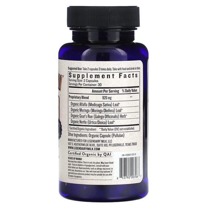 Legendairy Milk, Cash Cow, 60 Plantaardige Capsules
