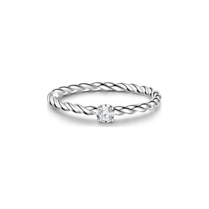 Gems München Dames Dames ring 925 sterling zilver zirconia 60 Zilver 32016689