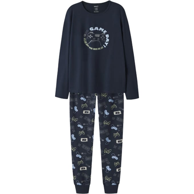 Name It Jongens pyjama set nkmnightset donkerblauw/gamer print