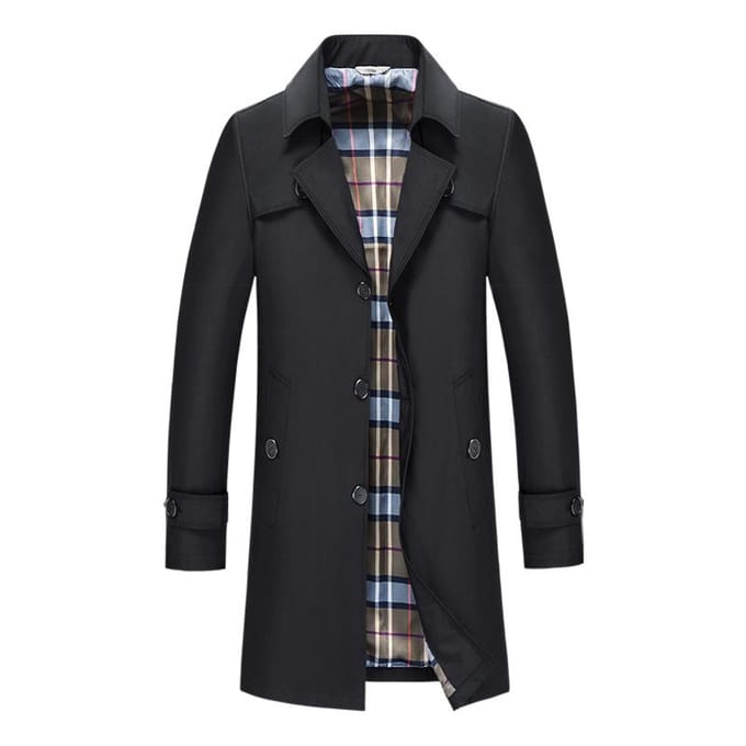 Heren Trenchcoat Herfst en Winter Grote Maat Medium en Lang Herenjack XL gray