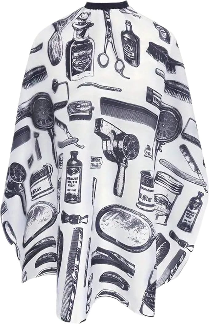 Livano Baardschort - Beard Bib - Scheerschort - Baard Cape - Kappersmantel - Kapmantel - Wit