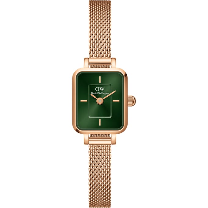 Daniel Wellington DW Watch Quadro Mini Melrose Emerald 15.4x18.2mm Rose Gold