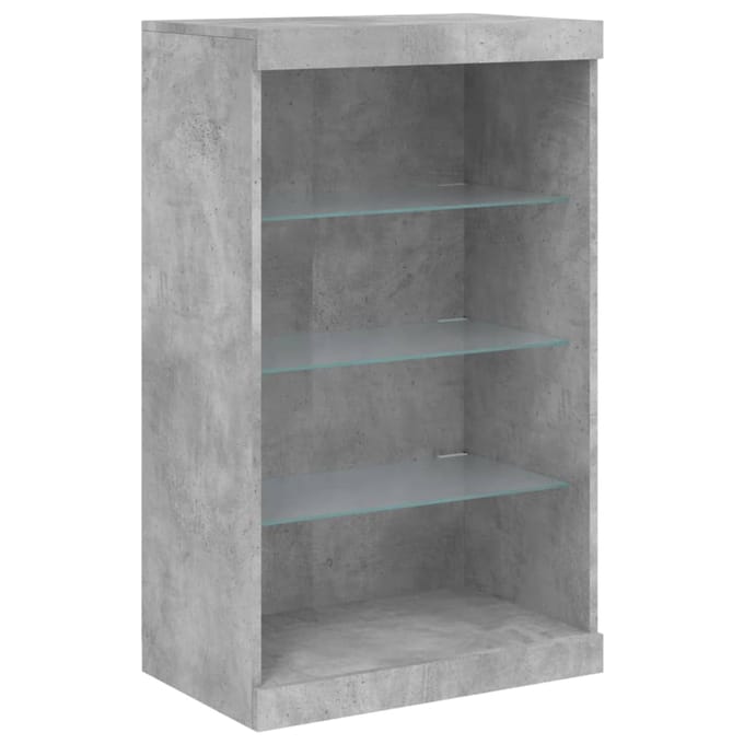 vidaXL - Dressoir - met - LED-verlichting - 60,5x37x100 - cm - betongrijs