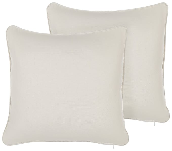 HELIOTROPE - Sierkussen set van 2 - Wit - 45 x 45 cm - Polyester