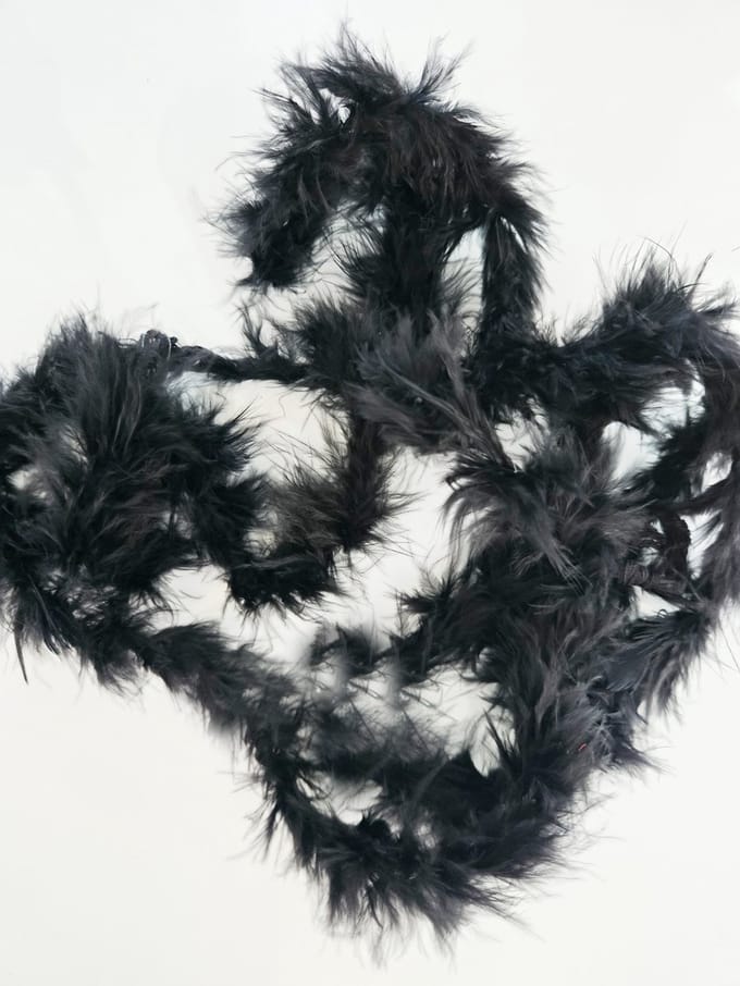 BamBella Marabou koord van veren Zwart