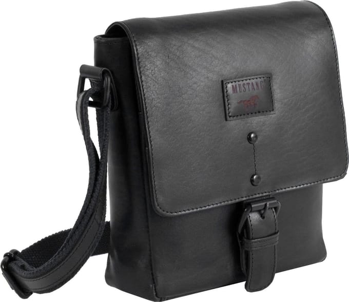 MUSTANG Leren Schoudertas Natal Malta Shoulderbag Black Zwart