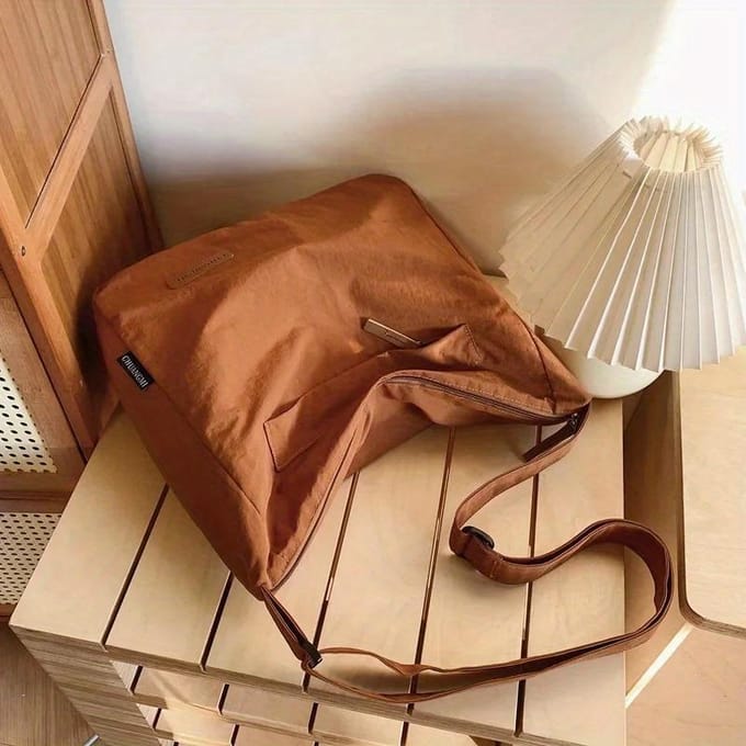 Schoudertas, Grote Canvas Crossbody Tas Dames Handtas bruin