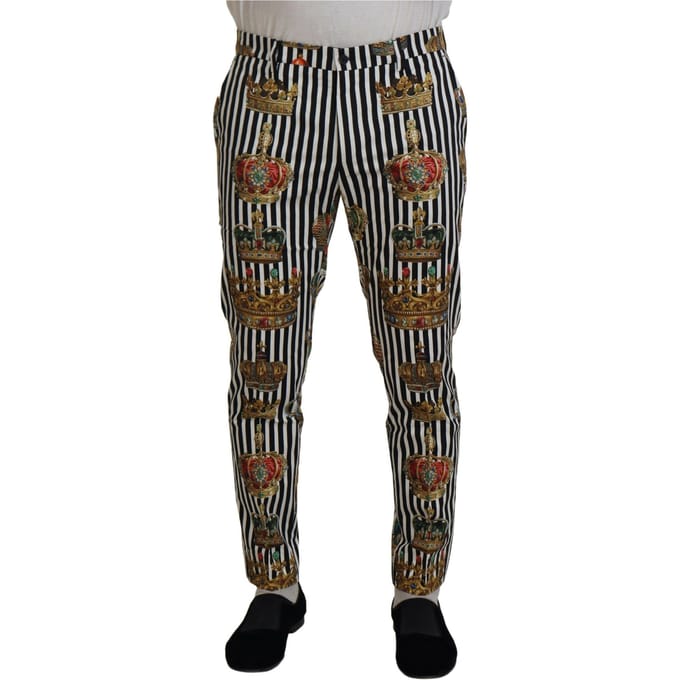 Kroonprint Broek Zwart-witte Strepen