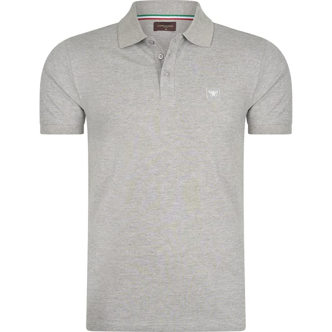 Cappuccino Italia - Heren Polo SS Polo Plain Pique - Grijs - Maat S