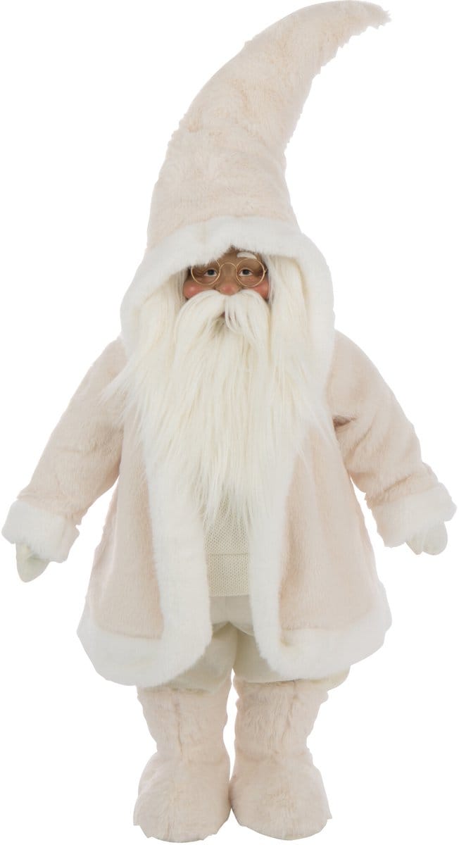 J-Line figuur Kerstman Bril - polyresin - wit