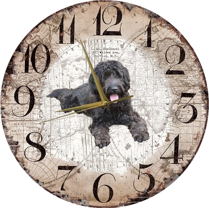 Houten Klok - 30cm - Hond - Labradoedel