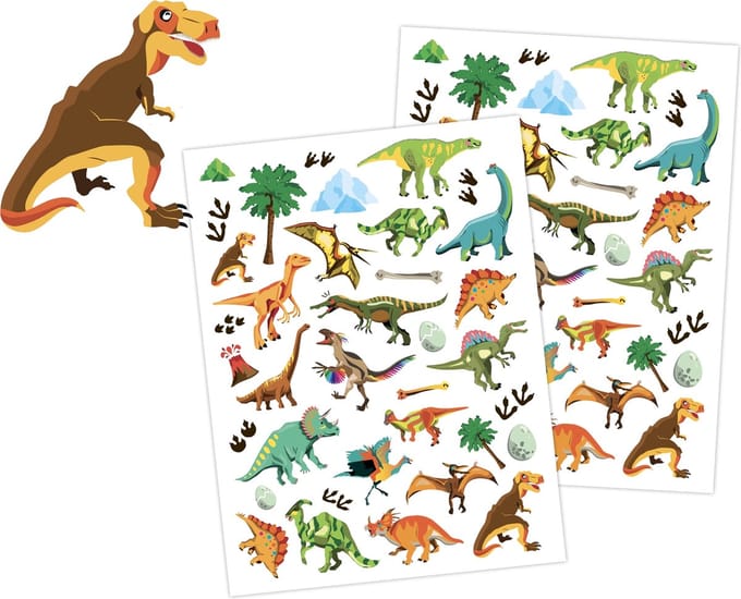 Dinosaurus Stickers – 2 Stickervellen met Dino’s voor Kinderen