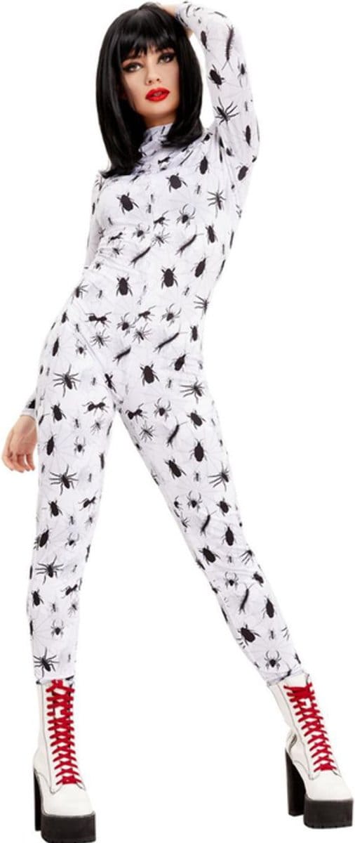 Smiffys Kostuum -S- Bugging Out Catsuit Wit