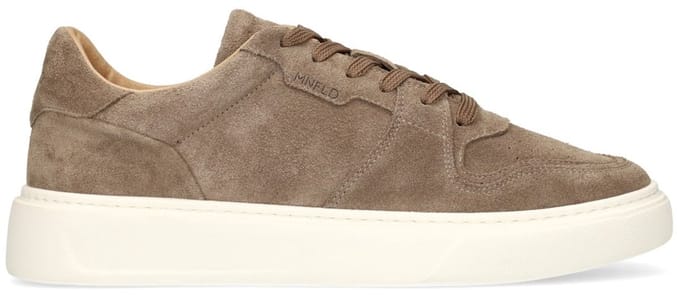 Manfield - Heren - Taupe suède sneakers - Maat 45