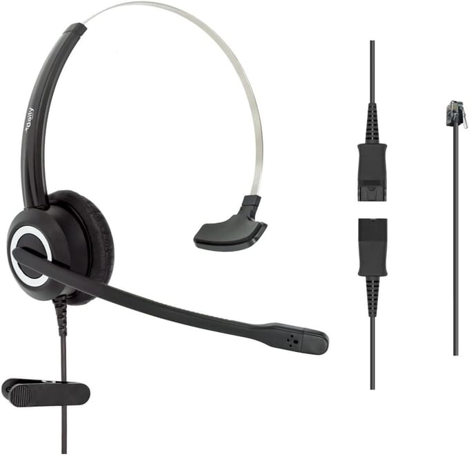 HD Voice Monauraal Kantoorheadset voor IP Telefoons (MITEL, Nortel, NEC, Polycom)