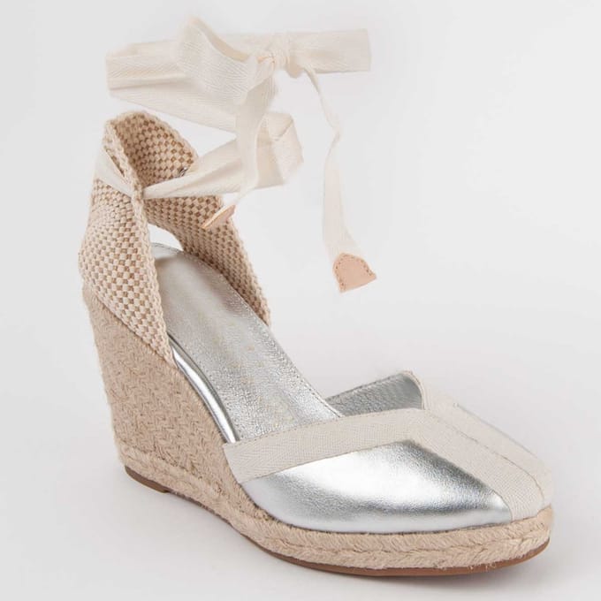 Alpargata De Cuña Para Mujer. Montevita Balenci2 102926 36 zilver