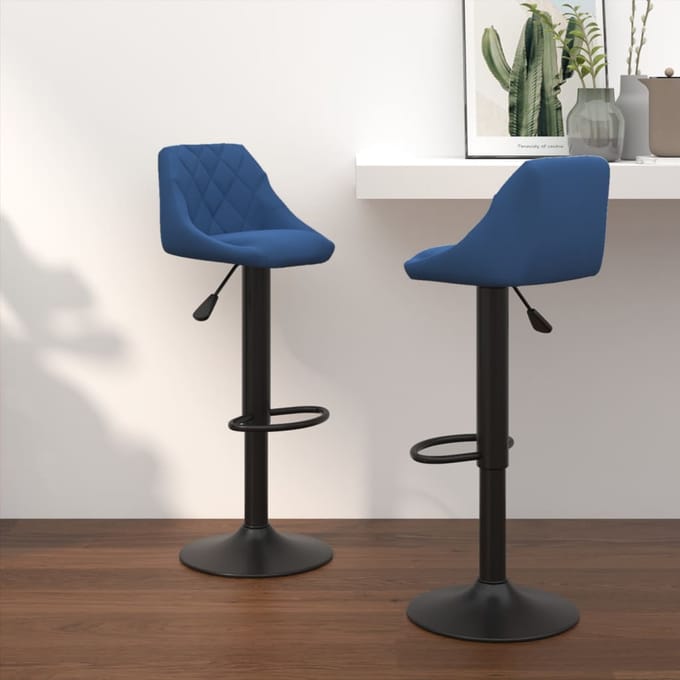 vidaXL - Barkrukken - 2 - st - fluweel - blauw