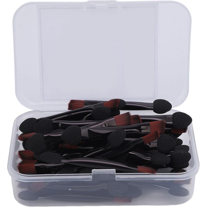 50 stuks Dubbelzijdige Wenkbrauw Oogschaduw Borstel Draagbare Oogmake-up Spons Applicators Oogschaduw Borstels white