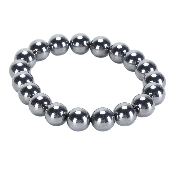 Terahertz Armband met Elastisch Koord Terahertz Helende Steen Kralen Kracht Energie Steen Armband voor 6mm gray