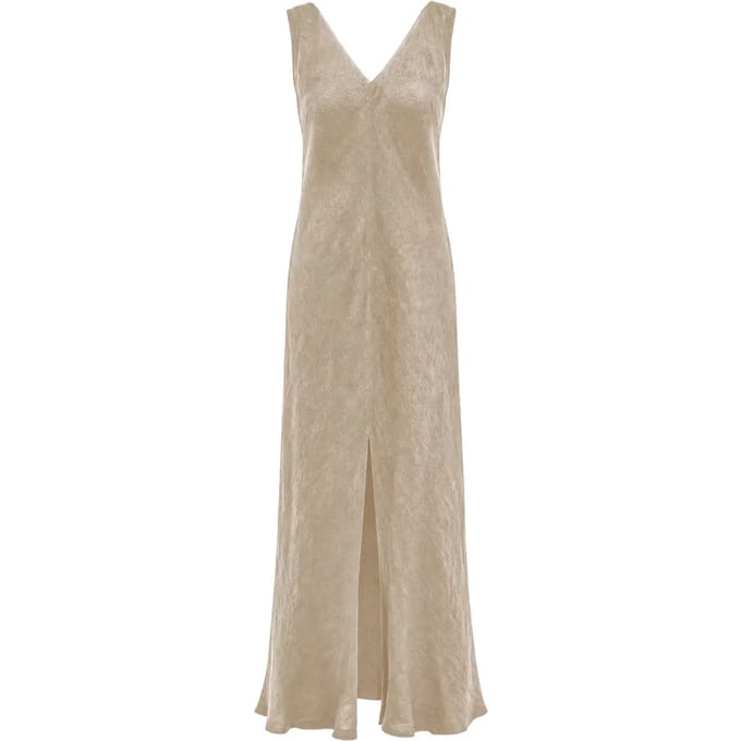 V-hals Jurk met Splitzoom Dames Haris Cotton Essentials