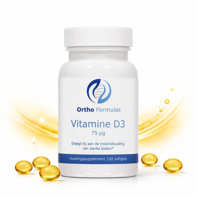 Vitamine D3 75 mcg – Softgels – Botten, Spieren & Immuunsysteem – 100 Capsules