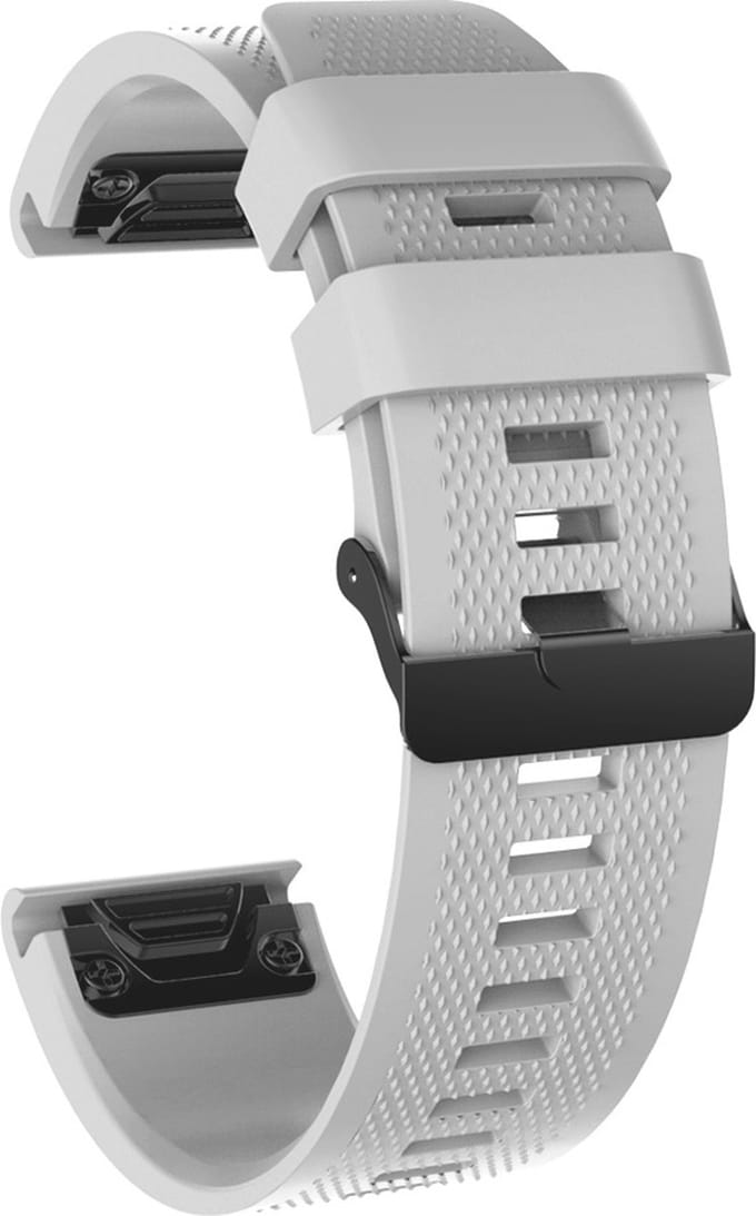 Strap-it Quickfit 26mm siliconen bandje - geschikt voor de Coros Vertix 2 / Vertix 2s (lichtgrijs)