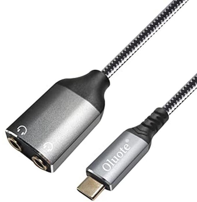 USB C naar 3.5mm Splitter - Type C Audio Adapter - Muziek Delen - Dubbele Hoofdtelefoon Uitgang - 1.5 meter