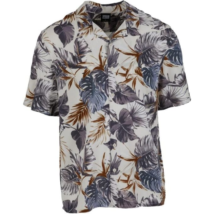 Urban Classics Viscose AOP Resort Heren Shirt met korte mouwen - M