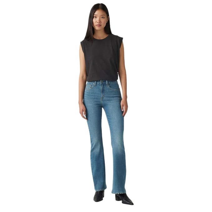 Levis Dames/Dames Hoog Uitlopende Jeans (Lichtblauw)