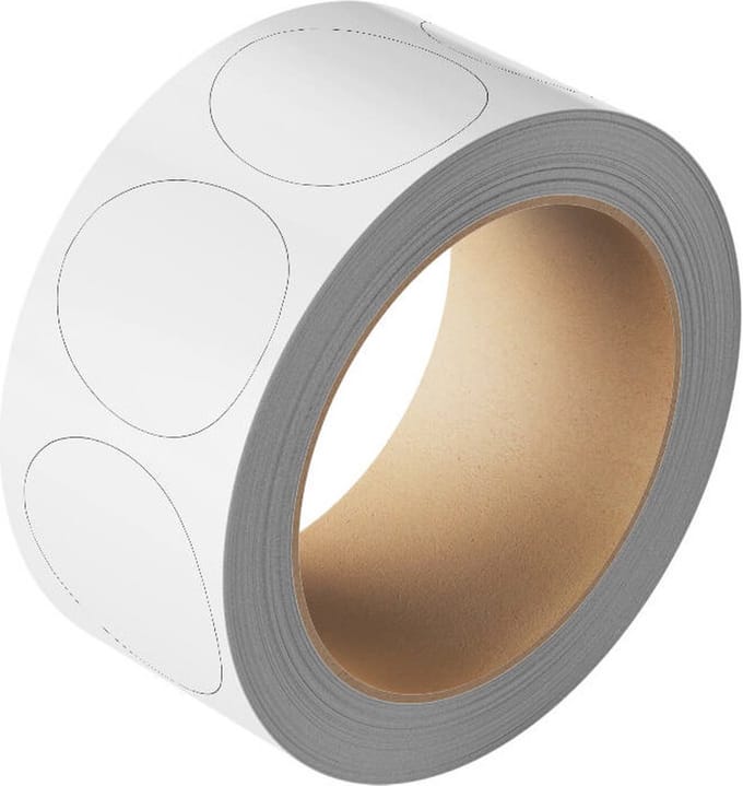 Ronde witte stickers, 25 meter op rol 30 mm - 800 per rol