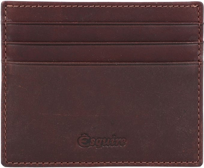 Esquire Oslo creditcard etui RFID leer 10 cm - 6 Sleuven - braun
