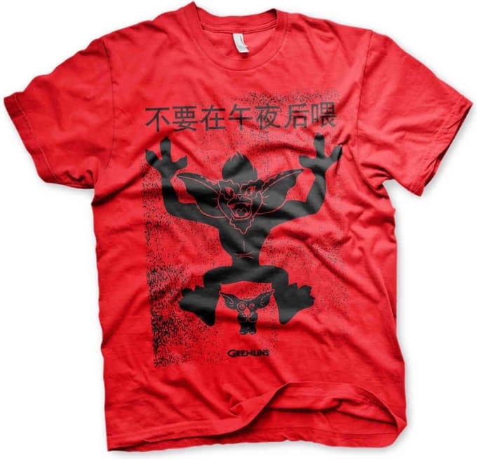 Gremlins Heren Tshirt -S- Chinese Poster Rood