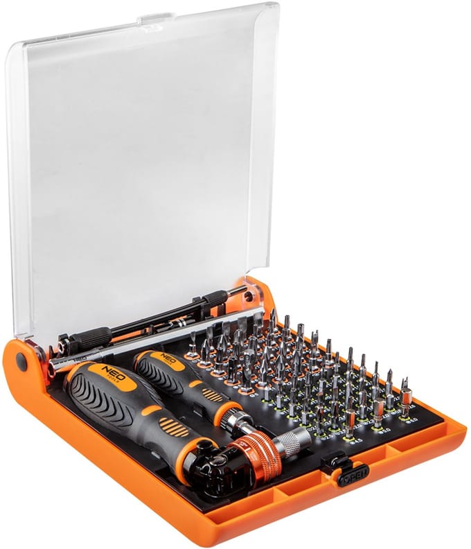NEO - Schraubendreherbits Set - 73 Stuks - Ergonomische Handgreep - Chroom-Vanadium Staal