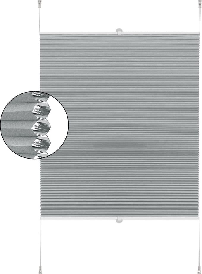 Bolt Edge Honinggraat Gordijn - Grijs - 65x130cm - Lichtdoorlatend - Zonder Boren