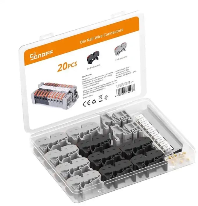 Sonoff DIN Rail wire connector set (20 pcs)