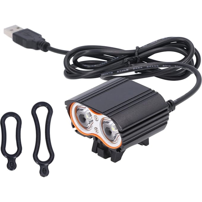 LED Fietskoplamp Aluminiumlegering Super Helder Fietslicht voor Wegrace USB-voeding gray