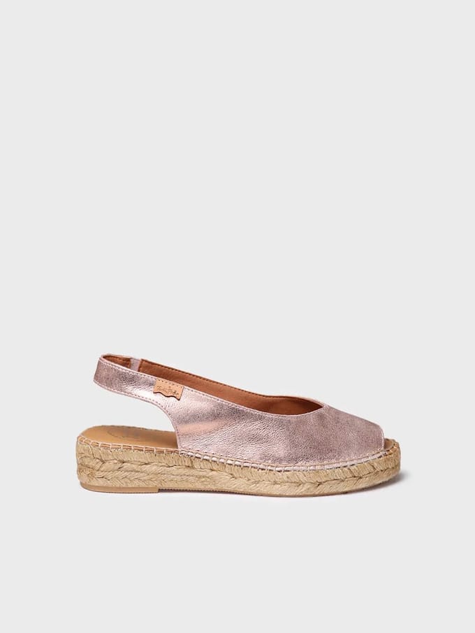 Dames espadrille met open neus van glanzend leer | ERICA-AS