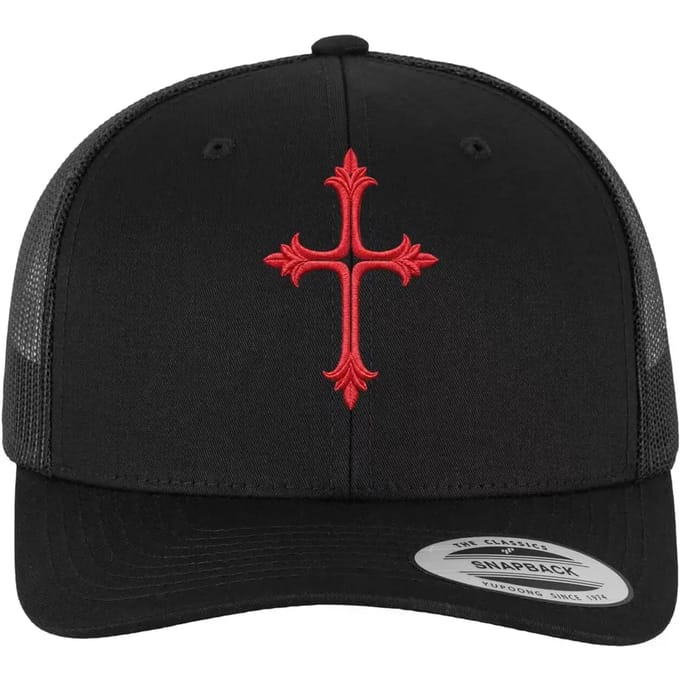 Mister Tee - Goth Cross Trucker Cap Snapback Pet - Zwart