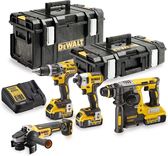 DeWalt 18V XR Serie - Combo Set - DCD796 + DCF887 + DCH273 + DCG405 - 5.0Ah Accu's